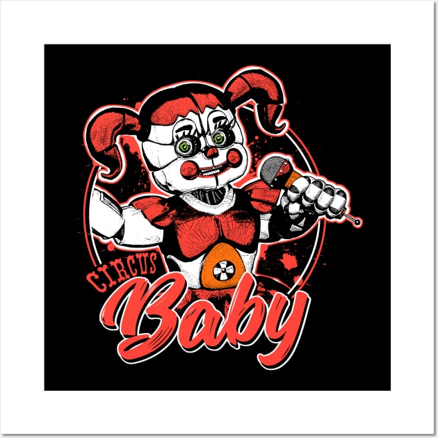 Five Nights at Freddy's Scary Circus Baby Doll Wall Art by DeepFriedArt